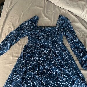 Forever 21 Navy and White Textured Dress